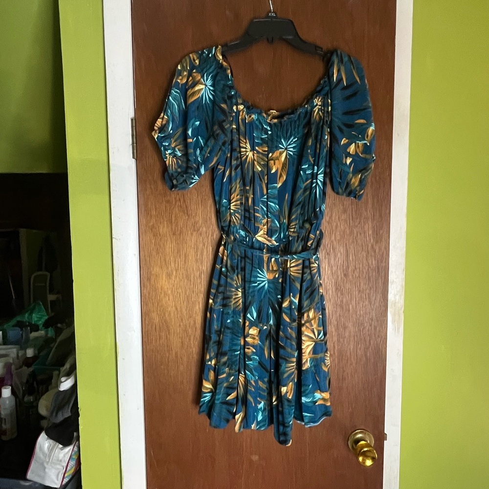 City Chic Blue Off Shoulder Sundress